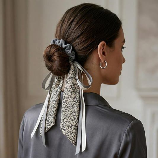Silver Birch Ribbon Scrunchie
