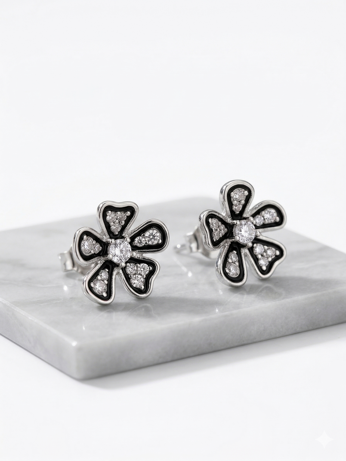 Floral Crystal Stud Earrings | Sparkling Flower Jewelry for Women