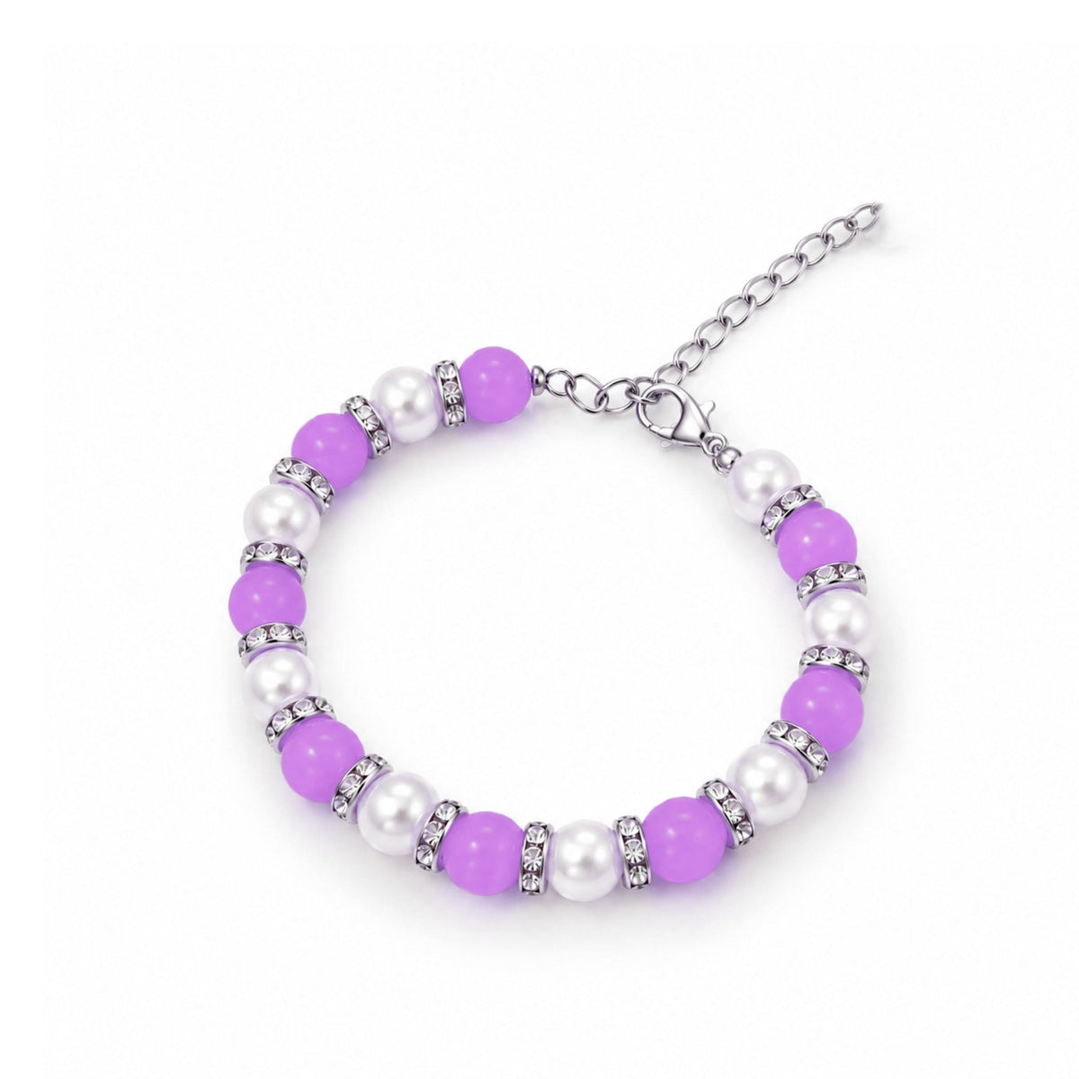 Purple Pearl Beaded Bracelet for Women