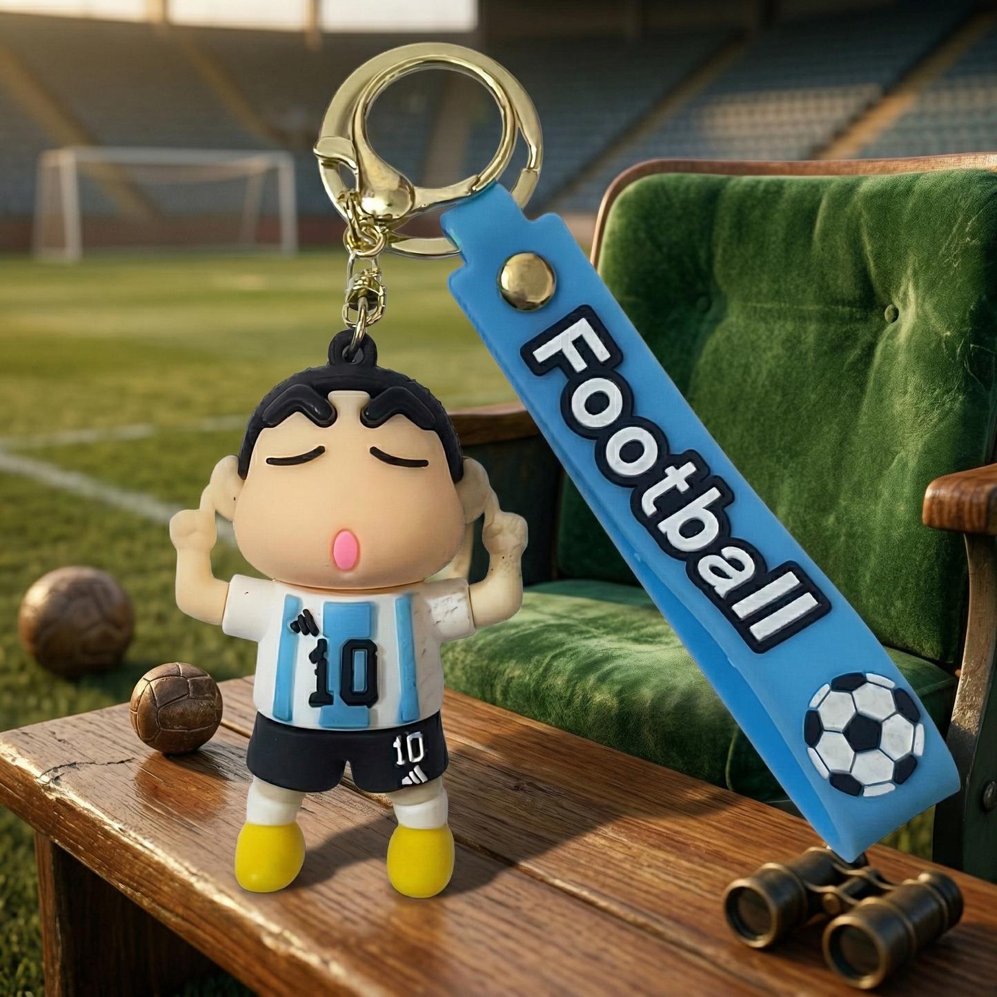 Cute Anime Football Shinchan Cartoon Keychain