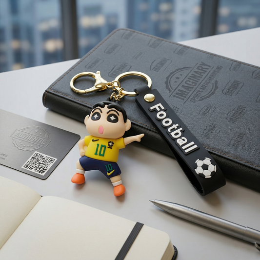 Cute Anime Shinchan Yellow T-Shirt Football Cartoon Keychain