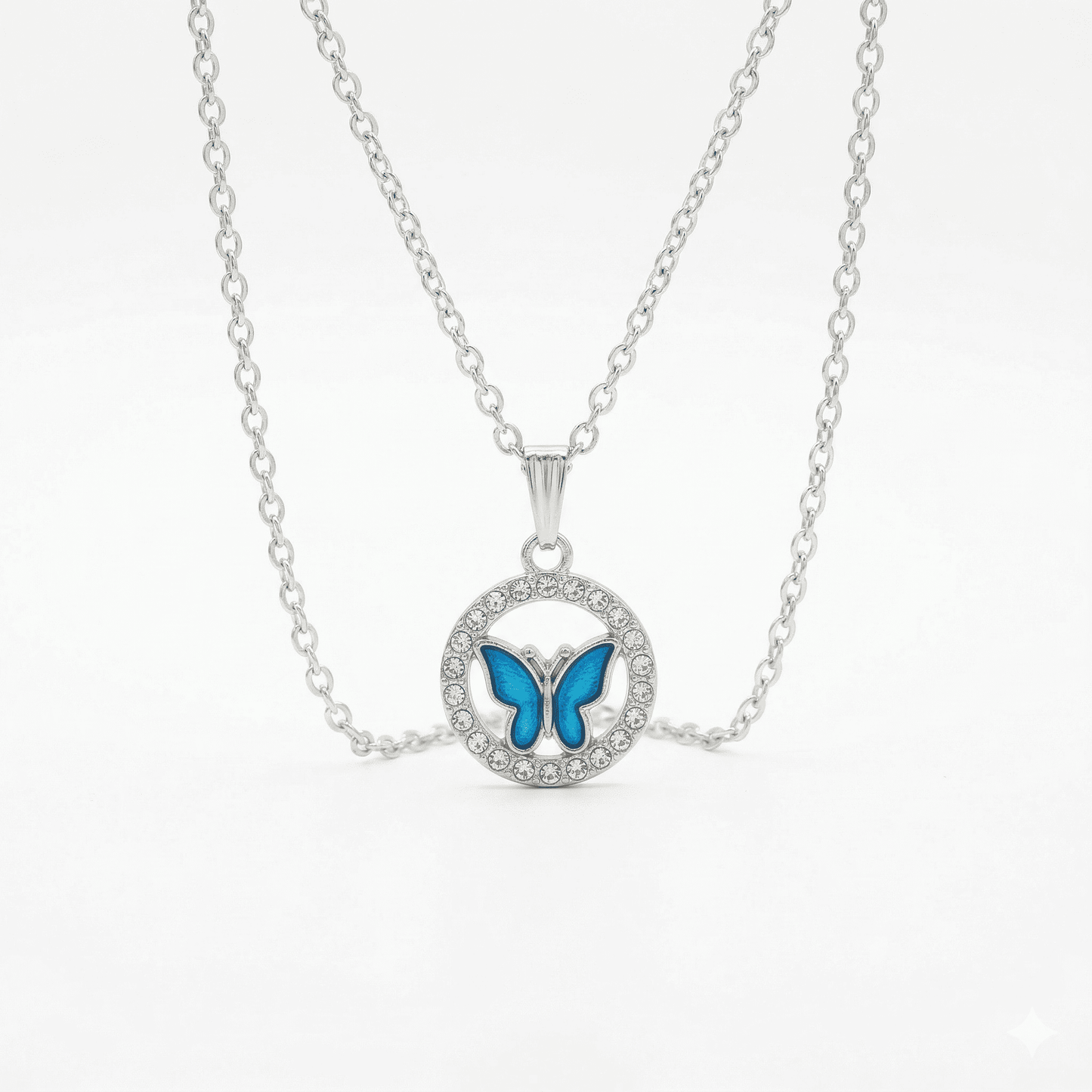 Elegant Butterfly Necklace | Blue Charm Pendant for Everyday Wear