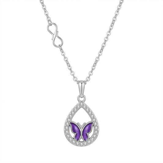 Elegant Butterfly Necklace | Purple Charm Pendant for Everyday Wear