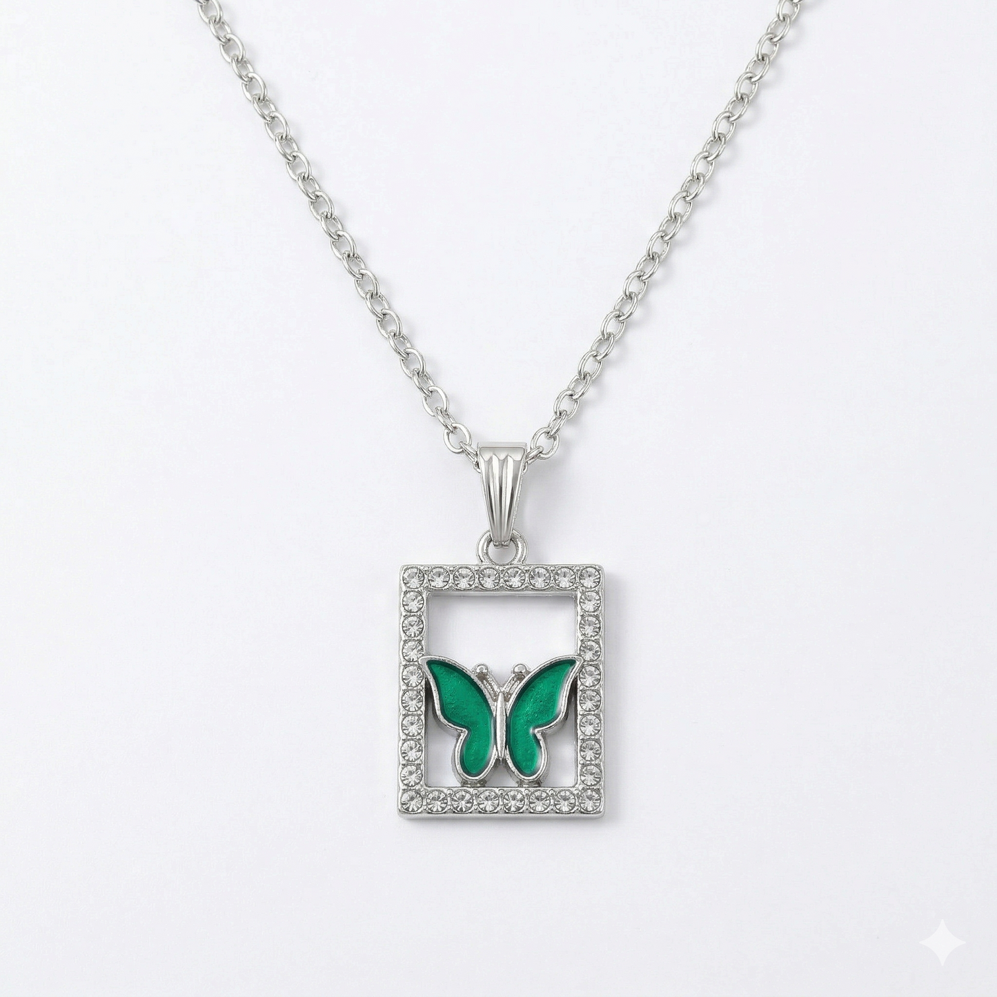 Green Butterfly Pendant Necklace | Stylish & Lightweight Fashion Jewelry