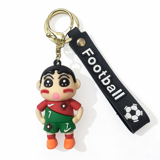 Cute Anime Shinchan Red Green T-Shirt Football Cartoon Keychain