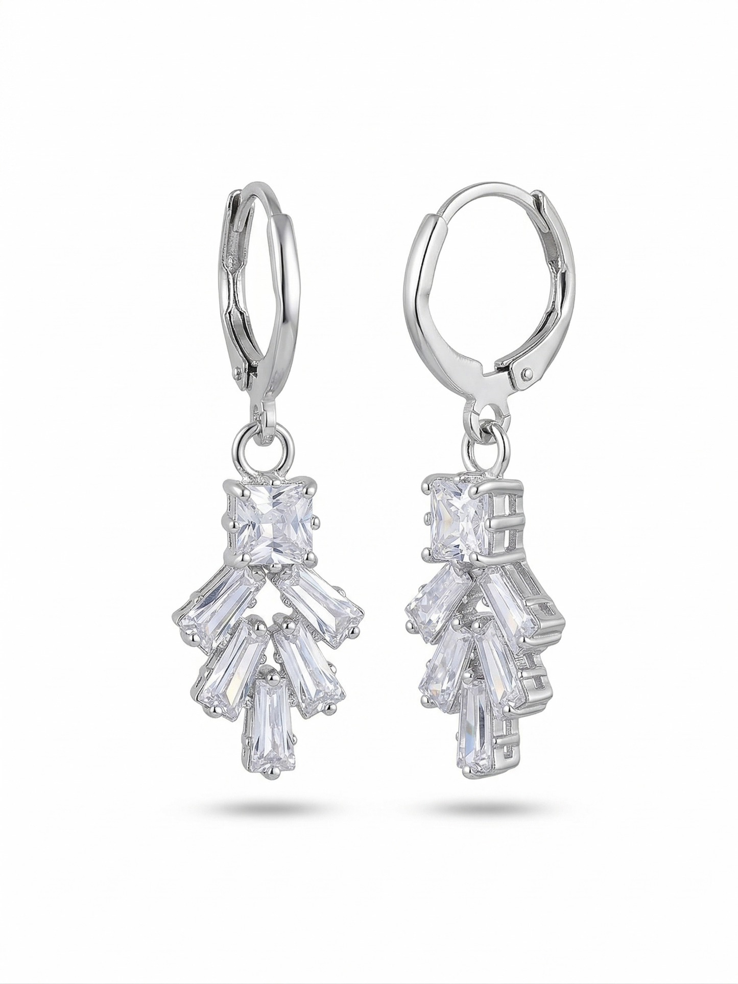 Sparkle Dangle Crystal Drop Hoop Earrings for Women