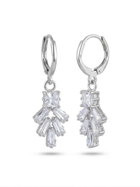 Sparkle Dangle Crystal Drop Hoop Earrings for Women