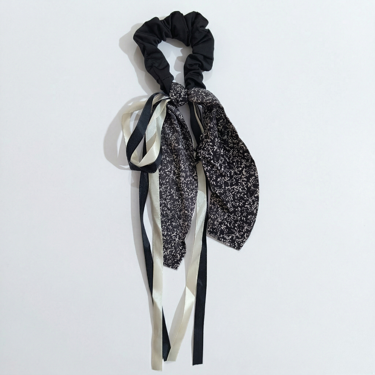 Midnight Garden Ribbon Scrunchie