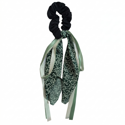Emerald Meadow Ribbon Scrunchie