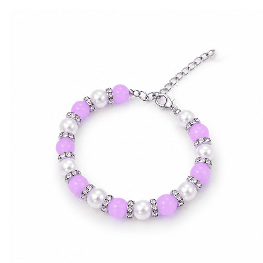 Lavender Pearl Beaded Bracelet for Women