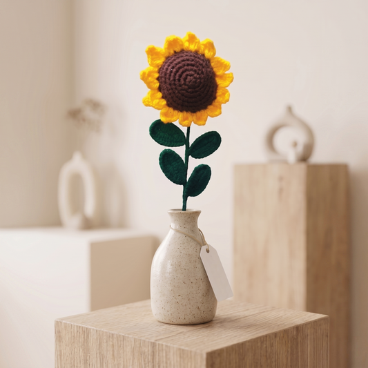 Handmade Crochet Sunflower | Aesthetic Knitted Flower Gift