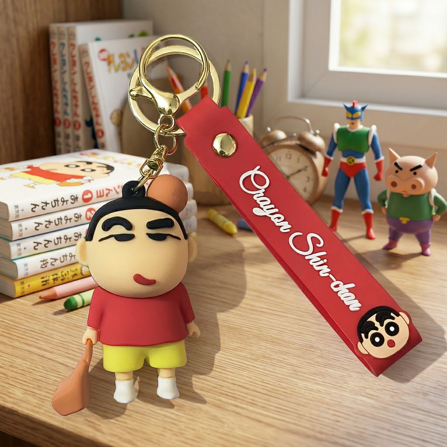 Cute Anime Shinchan Cartoon 3D Keychain