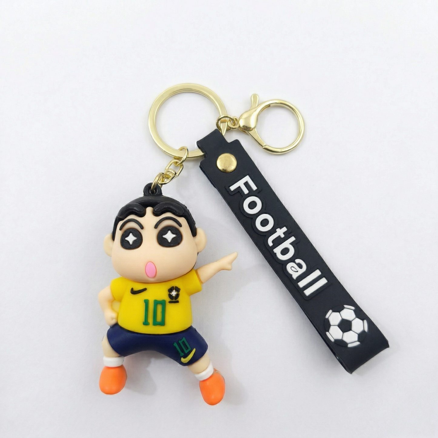 Cute Anime Shinchan Yellow T-Shirt Football Cartoon Keychain