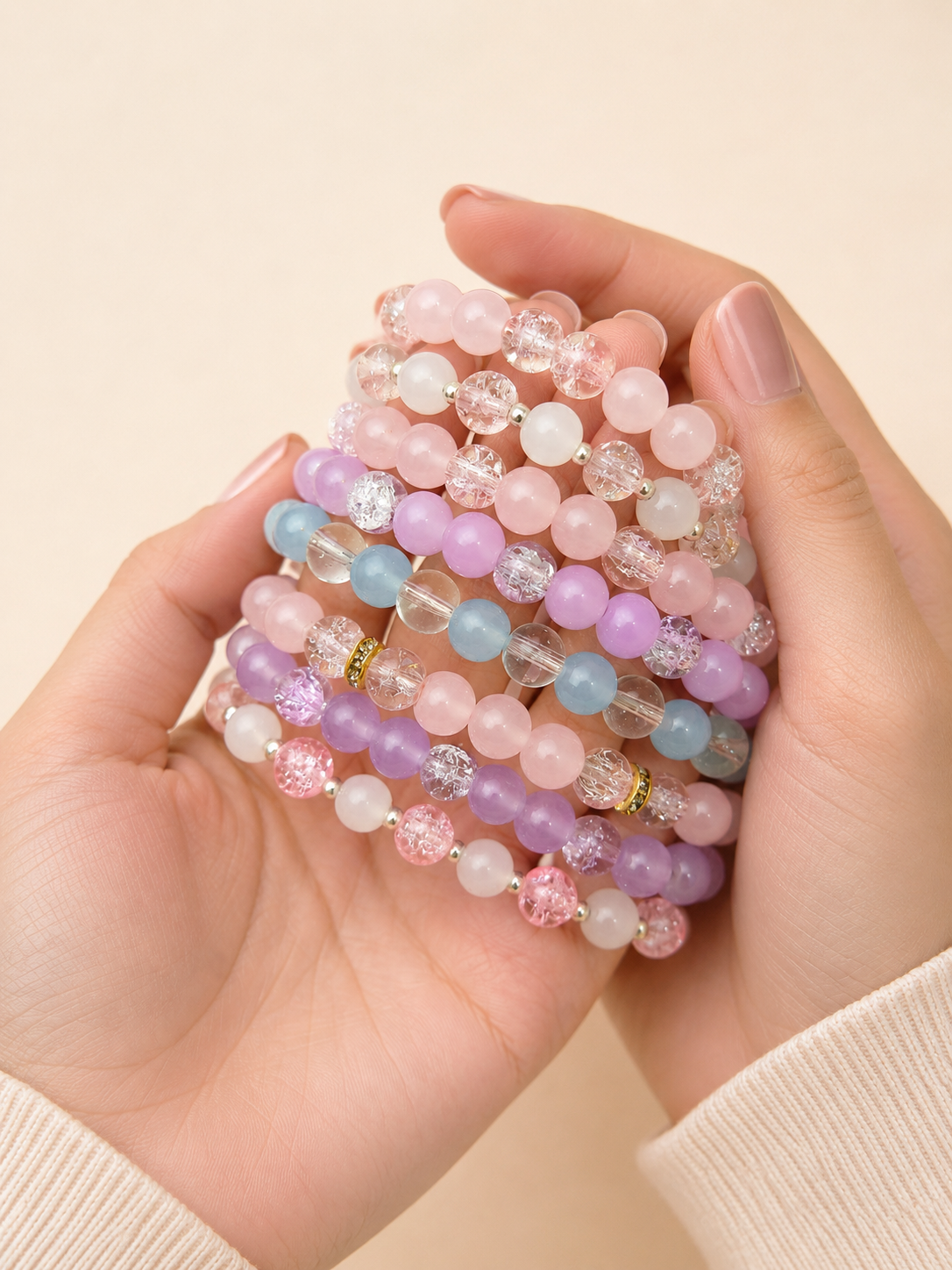 Pastel Beaded Best Friends Bracelet Set