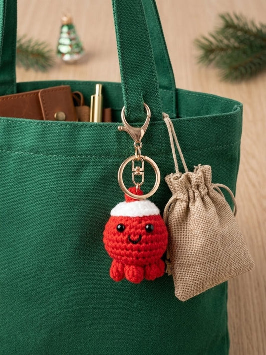 Cute Crochet Mini Ollie the Octopus Keychain | Handmade Amigurumi